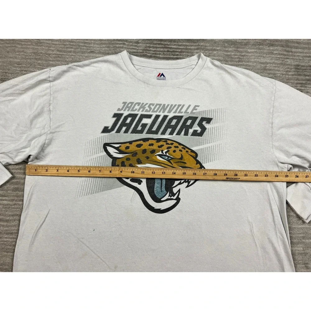 Majestic T-Shirt Mens 2XL Gray Jacksonville Jaguars NFL Long Sleeve Graphic Tee